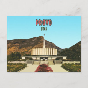 Provo Utah Tempel Vintage Postkarte