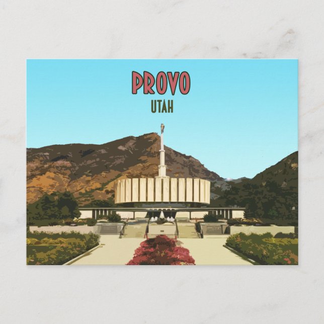 Provo Utah Temple Vintag Postkarte (Vorderseite)