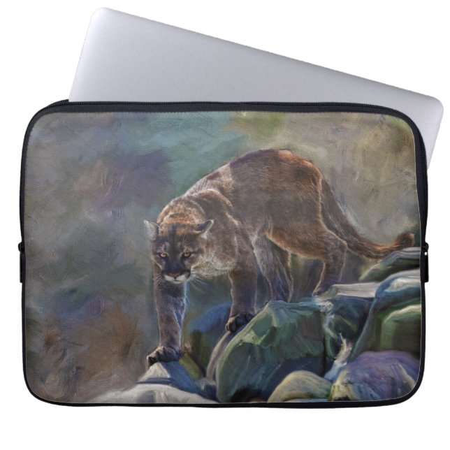 Prowling Cougar Mountain Lion Art Design Laptopschutzhülle (Vorderseite)