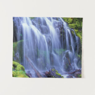 Proxy Falls in Oregons zentralen Kaskaden-Gebirgen Wandteppich