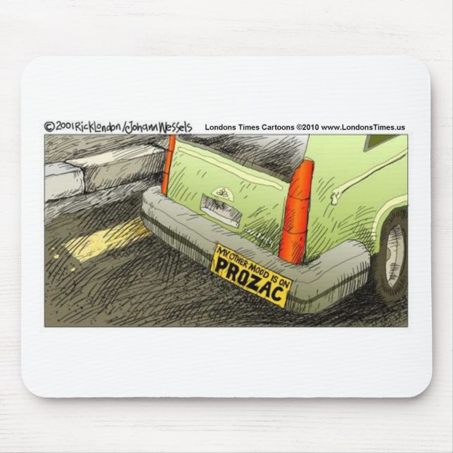 Prozac Autoaufkleber Funny T-Shirts Karten und Ges Mousepad (Vorne)