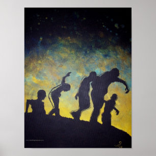 Prozeduren zu Frühstück Zombie Silhouette Poster