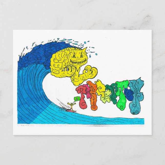 prozentuales Surfen Postkarte (Vorderseite)