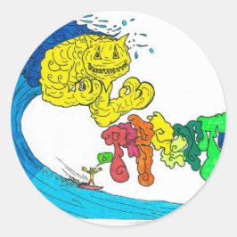 prozentuales Surfen Runder Aufkleber