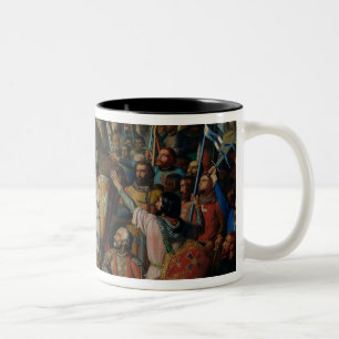 Prozession der Kreuzfahrer um Jerusalem Zweifarbige Tasse