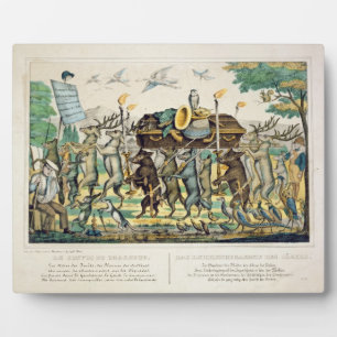 Prozession des Jägers, c.1850 (handfarbene Beleuch Fotoplatte
