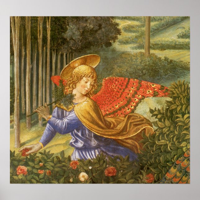 Prozession des Magi-Engels von Benozzo Gozzoli Poster (Vorne)
