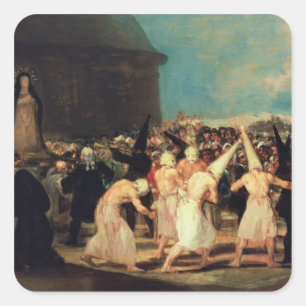 Prozession Francisco Jose de Goya y Lucientes Quadratischer Aufkleber