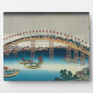 Prozession über eine Brücke (Farbholzschnitt) Fotoplatte
