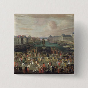 Prozession von Louis XIV über dem Pont-Neuf Button