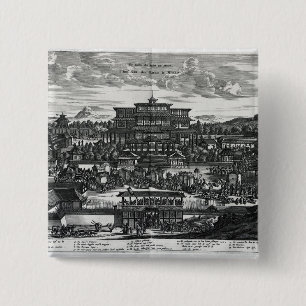 Prozession von Macao, eine Illustration Button