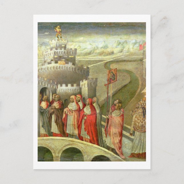 Prozession von St. Gregory zum Castel San Angelo Postkarte (Vorderseite)