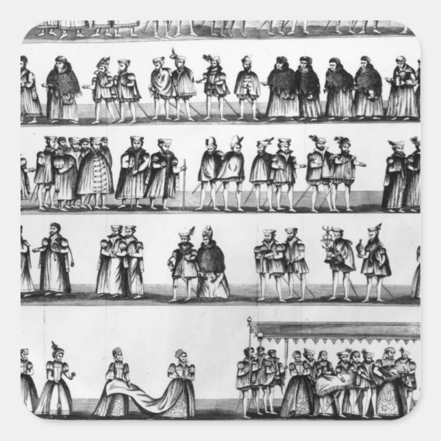 Prozession zur Feier von Prinz Arthur Quadratischer Aufkleber (Vorderseite)