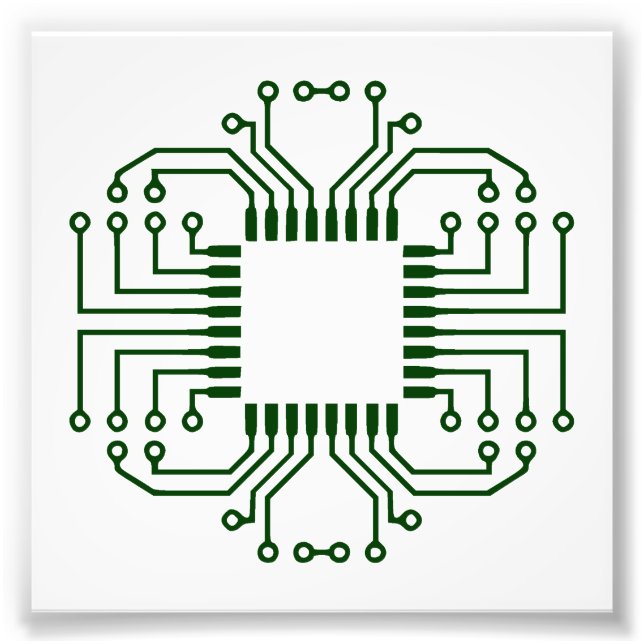 Prozessor mit elektrischer Leiterplatte Fotodruck (Vorne)