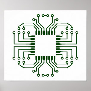 Prozessor mit elektrischer Leiterplatte Poster