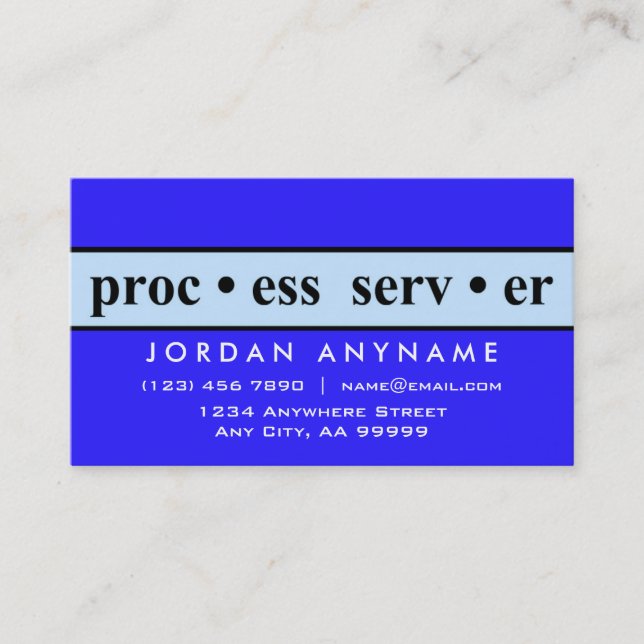 Prozessserver Blue Strip Business Card Visitenkarte (Vorderseite)