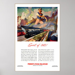 PRR Geist von 1943 Patriotische World War 2 Zeitsc Poster