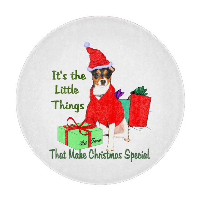 PrRat Terrier Weihnachten anpassen Schneidebrett (Vorderseite)