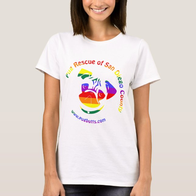 PRSDC Logo - Regenbogen-Stolz T-Shirt (Vorderseite)