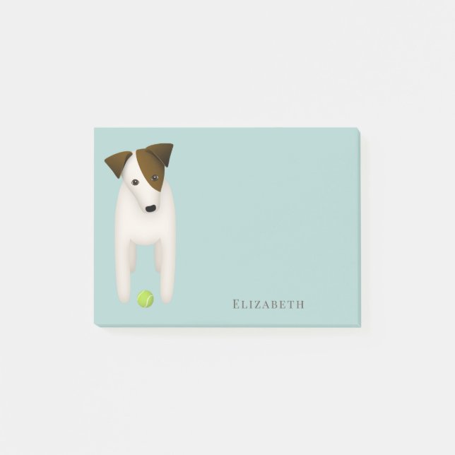 PRT JRT Hund mit niedlicher Kopfneigung Post-it No Post-it Klebezettel (Vorderseite)
