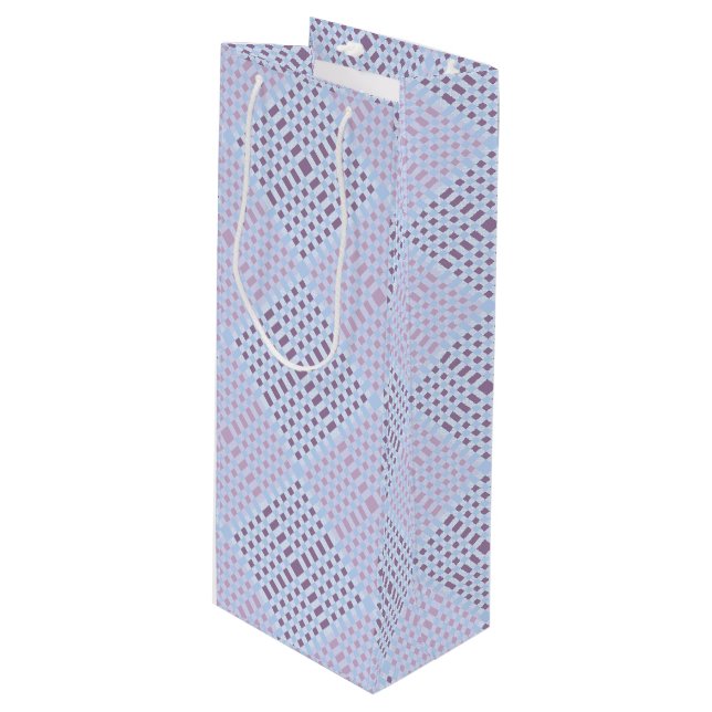 Prüfmuster.08W LBlue BG Geschenktüte Für Weinflaschen (Vorderseite Schrägansicht)