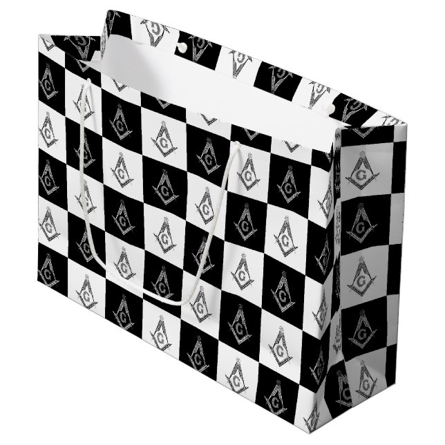 Prüfmuster für Freemason Große Geschenktüte (Vorderseite Schrägansicht)