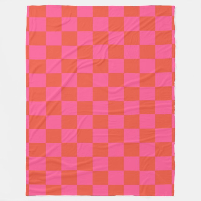 Prüfpappe Prüfmuster in Rosa und Orange Fleecedecke (Vorderseite)