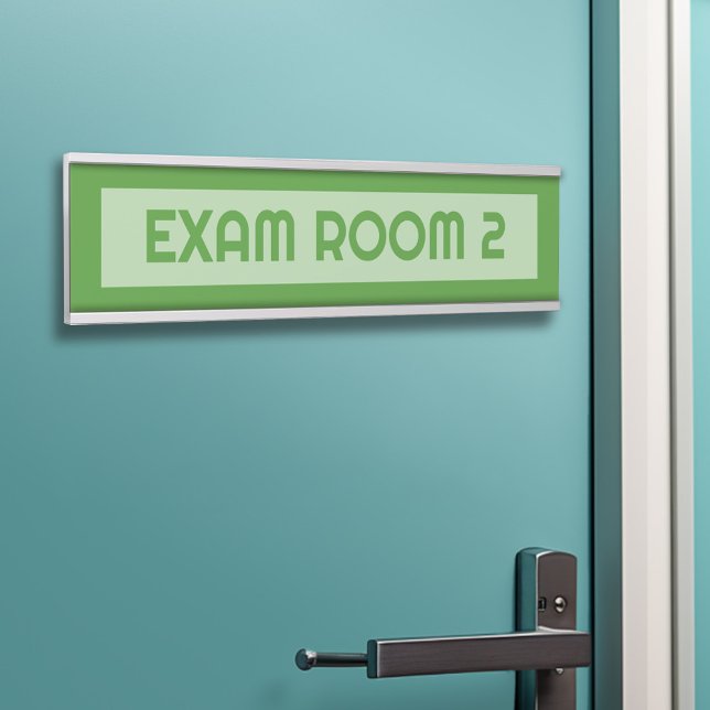 Prüfraum Ärztebüro kann grün bearbeiten Türschild (Personalized Door Sign - Exam Room)
