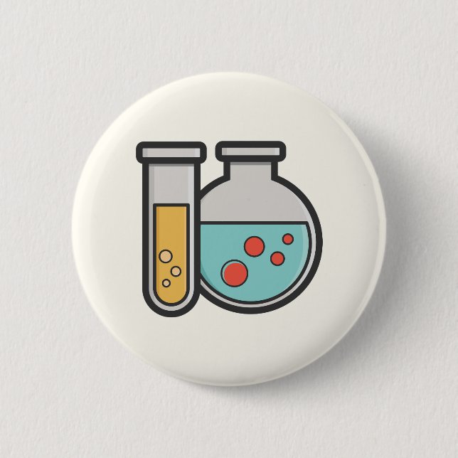 Prüfrohr und Beaker für die Chemie Button (Vorderseite)