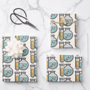 Prüfrohr und Beaker für die Chemie Geschenkpapier Set
