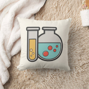 Prüfrohr und Beaker für die Chemie Kissen