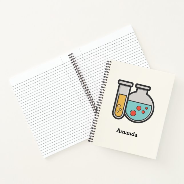 Prüfrohr und Beaker für die Chemie Notizbuch (Innenseite)