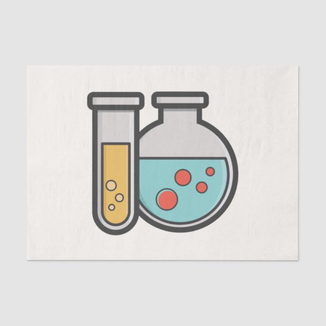 Prüfrohr und Beaker für die Chemie Seidenpapier (Vorderseite)