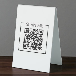 Prüfung des Minimalistischen QR-Codes für Unterneh Tischaufsteller