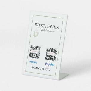 Prüfung des ökologischen QR-Codes auf Bezahlung Sockelschild