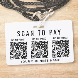 Prüfung von Unternehmen auf Zahlung von 3 QR-Codes Ausweis