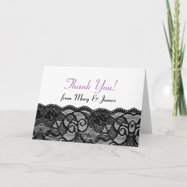 Prune noire vintage de dentelle de Merci élégant (Devant)