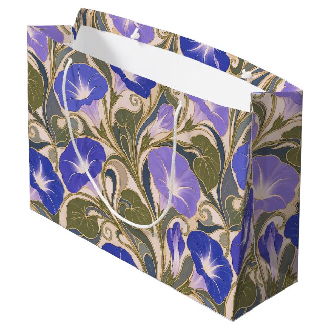 Prunkwinde Art Nouveau Große Geschenktüte (Rückseite Schrägansicht)