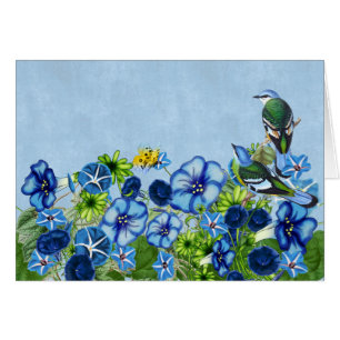 Prunkwinde Garten mit grünen Cochoa Vögeln