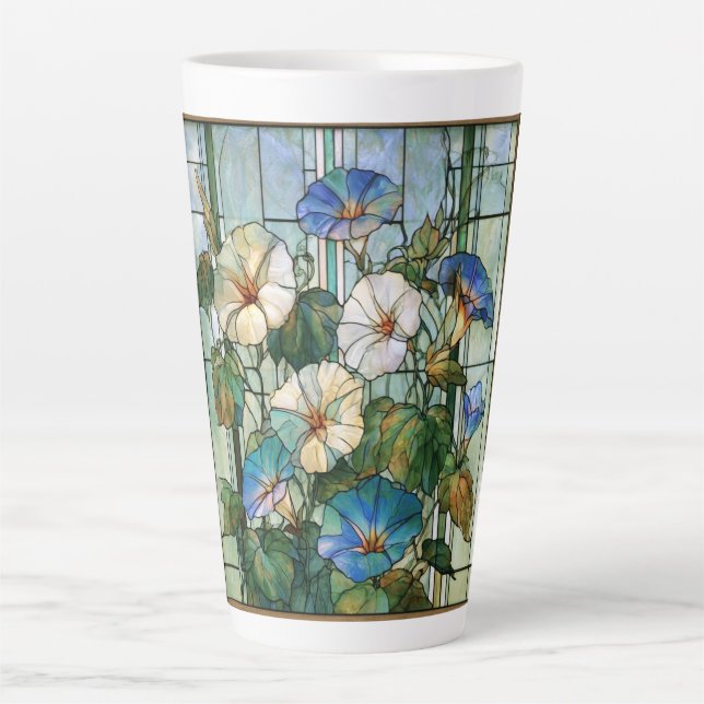Prunkwinde und Mondblume Buntglas Milchtasse (Vorderseite)