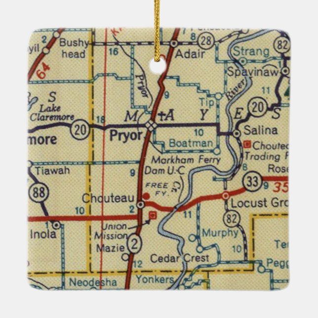 Pryor Oklahoma Keramikornament (Rückseite)