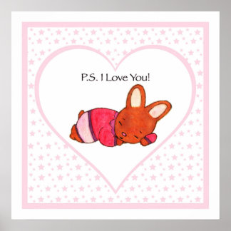 PS I Liebe You - Schlafmädchen Bunny Poster