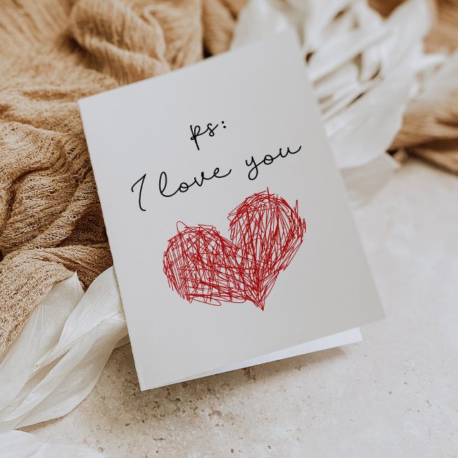 PS Je t'aime coeur Carte Saint Valentin (Créateur téléchargé)