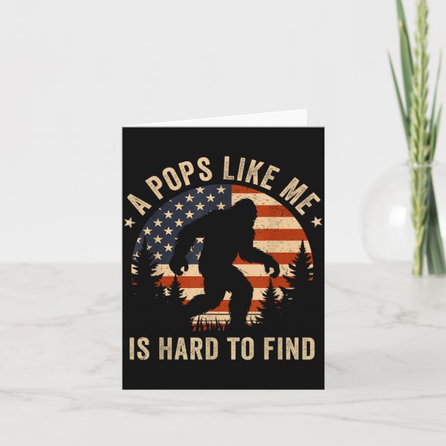 Ps Like Me Is Hard To Find Bigfoot Usa Flag Funny  Karte (Vorderseite)