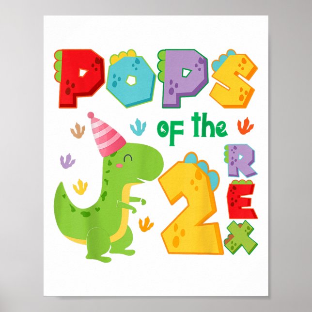Ps Of The Two Rex 2nd Birthday Boy Dinosaur T-rex  Poster (Vorne)