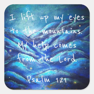 Psalm121 christliche Scripture-Aufkleber Quadratischer Aufkleber