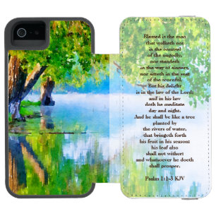 Psalm1:1-3 Gesegnet ist der Mann Christlich Incipio Watson™ iPhone 5 Geldbörsen Hülle