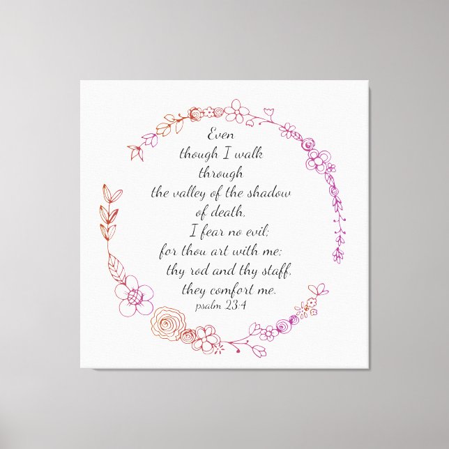 Psalm23:4 impression de toile (Recto)