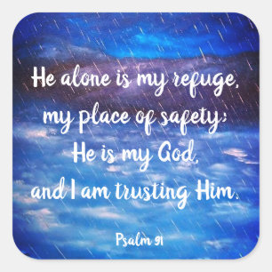 Psalm91 christliche Scripture-Aufkleber Quadratischer Aufkleber