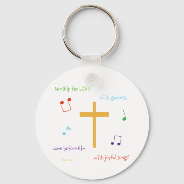 Psalm 100:2 schlüsselanhänger (Vorderseite)